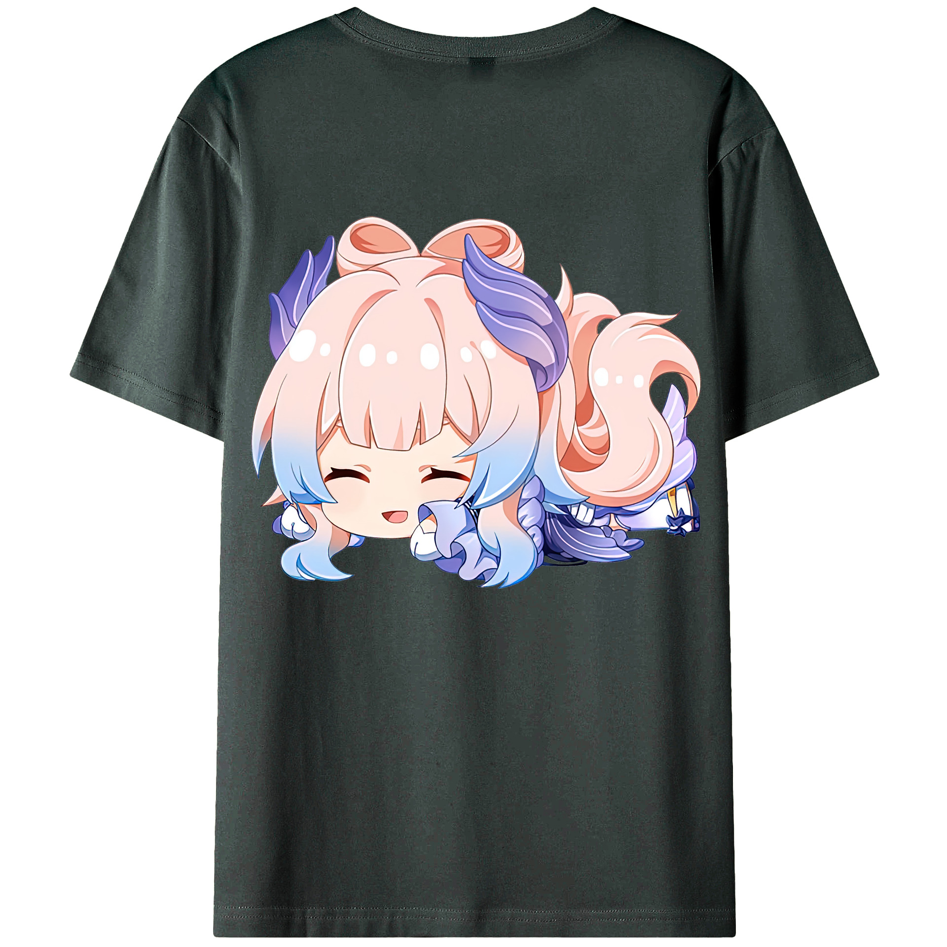 げんし神 珊瑚宮心海 サンゴノミヤ・ココミ genshin Sangonomiya Kokomi 綿100％ メンズ半袖Tシャツ（バックプリント） 通気性